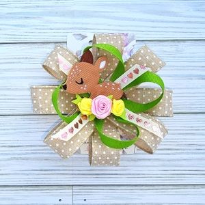 Deer & Burlap Bow